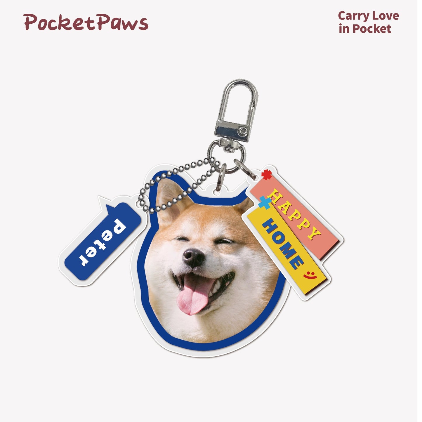 PocketPaws Customized Acrylic Keychain--Happy home style