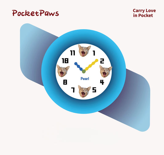 Custom Pet Photo  wall Clock--Blue style