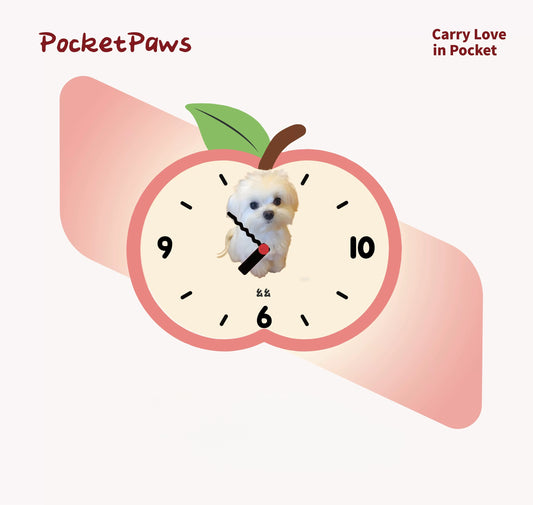 Custom Pet Photo  wall Clock--Peach style